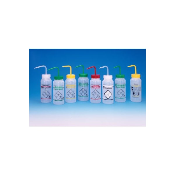 Bel-Art Safety-Vented / Labeled 2-Color LYOB WM Wash Bottles, 500ml 16oz, PE w/Natural PP Cap, 3Pk 116420638 - main